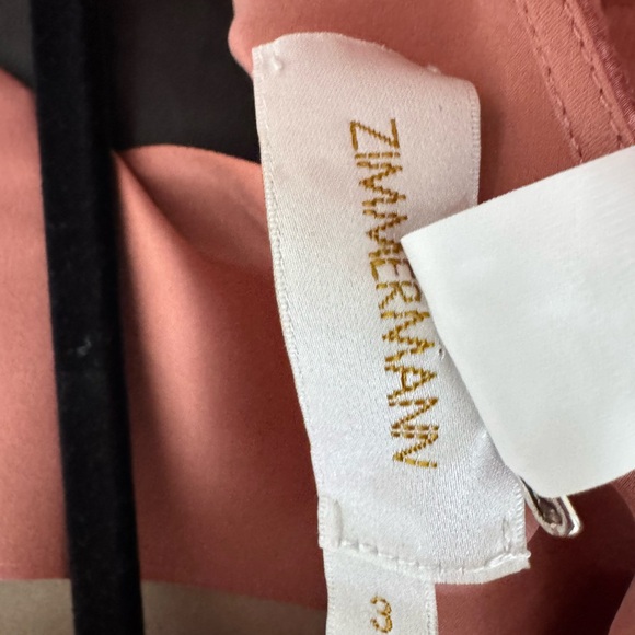 Zimmermann One-Shoulder Ruffle Wrap Dress - Rusty Terracotta - Picture 3 of 3